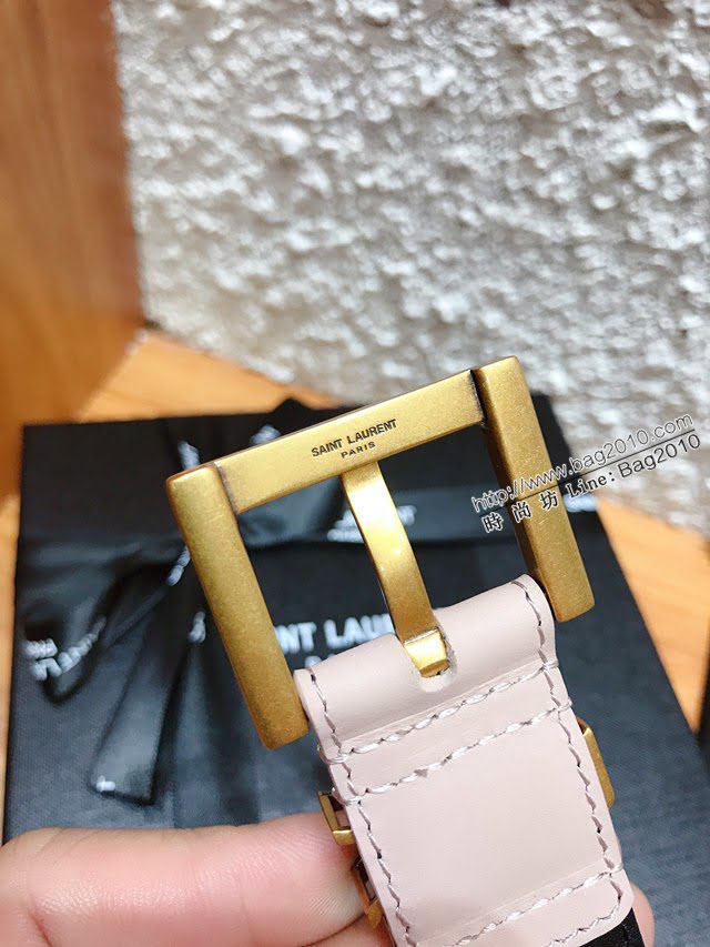 Saint Laurent女士皮帶 聖羅蘭2020新款YSL古金原版開模金扣腰帶  jjp1249